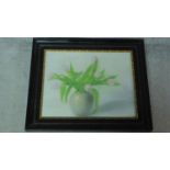 A framed and glazed still life pastel, indistinctly signed. 58.5x49.5