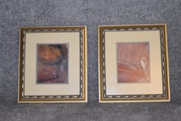 A pair of framed and glazed pastels, abstract studies, unsigned. H.43x38cm
