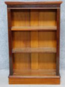 A 19th century mahogany dwarf open bookcase on plinth base. H.92 W.60 D.25cm