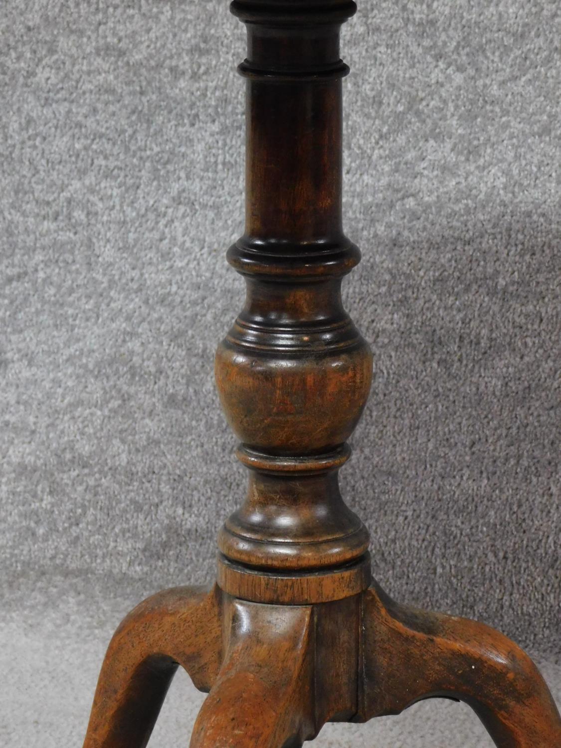 A Georgian style mahogany lamp table on tripod cabriole supports. H.56cm - Image 3 of 3
