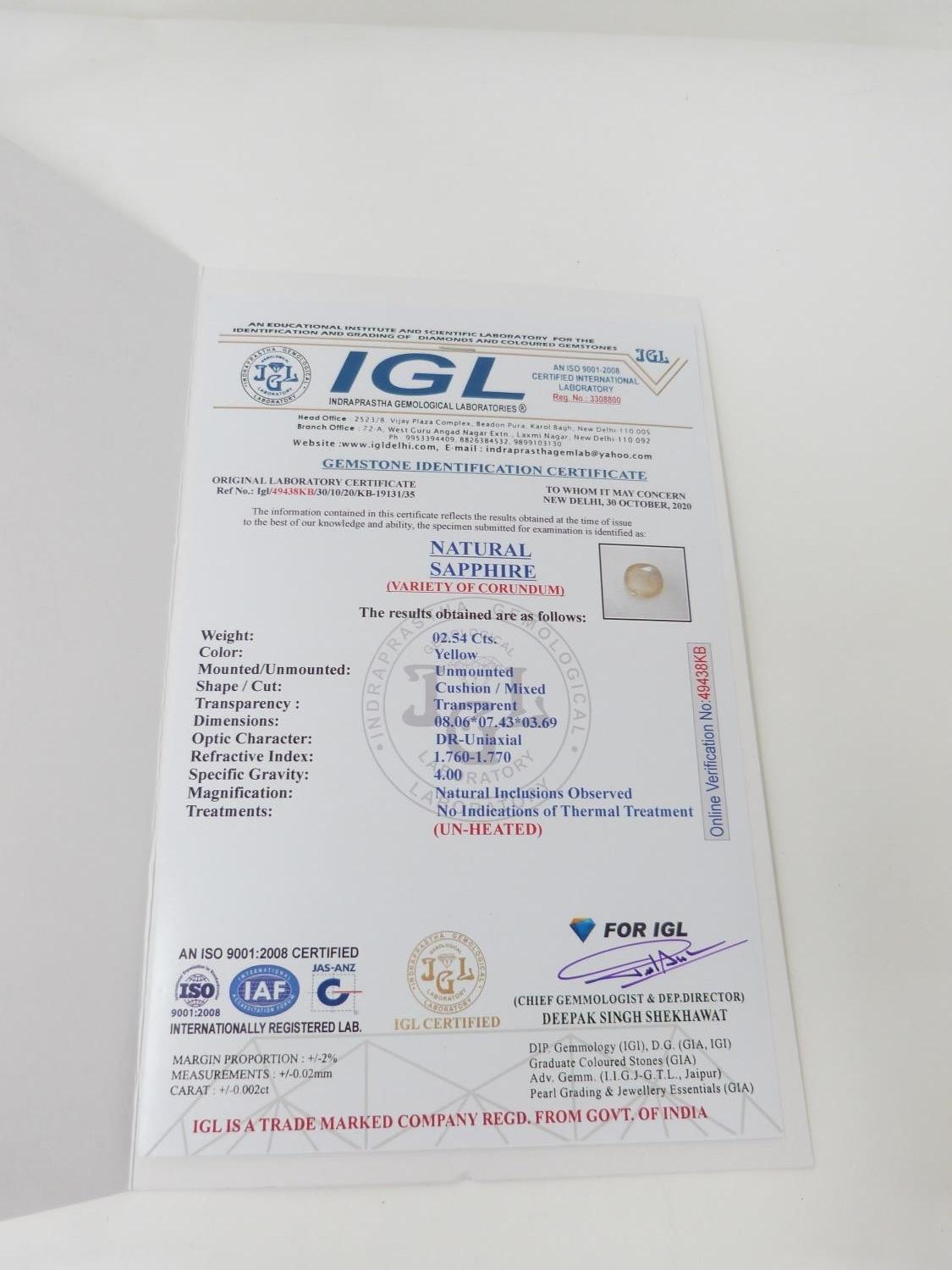 An IGL (Indraprastha Gemological Laboratories) certified cushion shaped mixed cut un-heated - Image 3 of 4