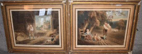 A pair of large gilt framed and glazed late 19th century prints entitled "The Sower" and "The