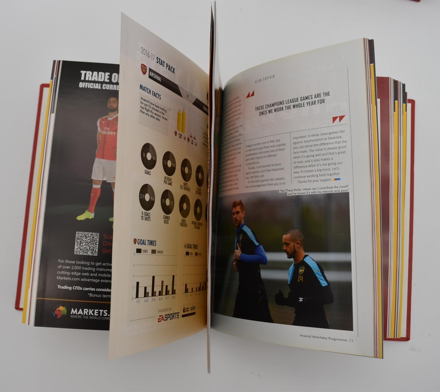 Three hardback colour fixture programmes for Arsenal FC, Premier League. The handcrafted and - Image 3 of 5
