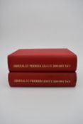 Two hardback colour fixture programmes for Arsenal FC Premier League, Division I. The handcrafted