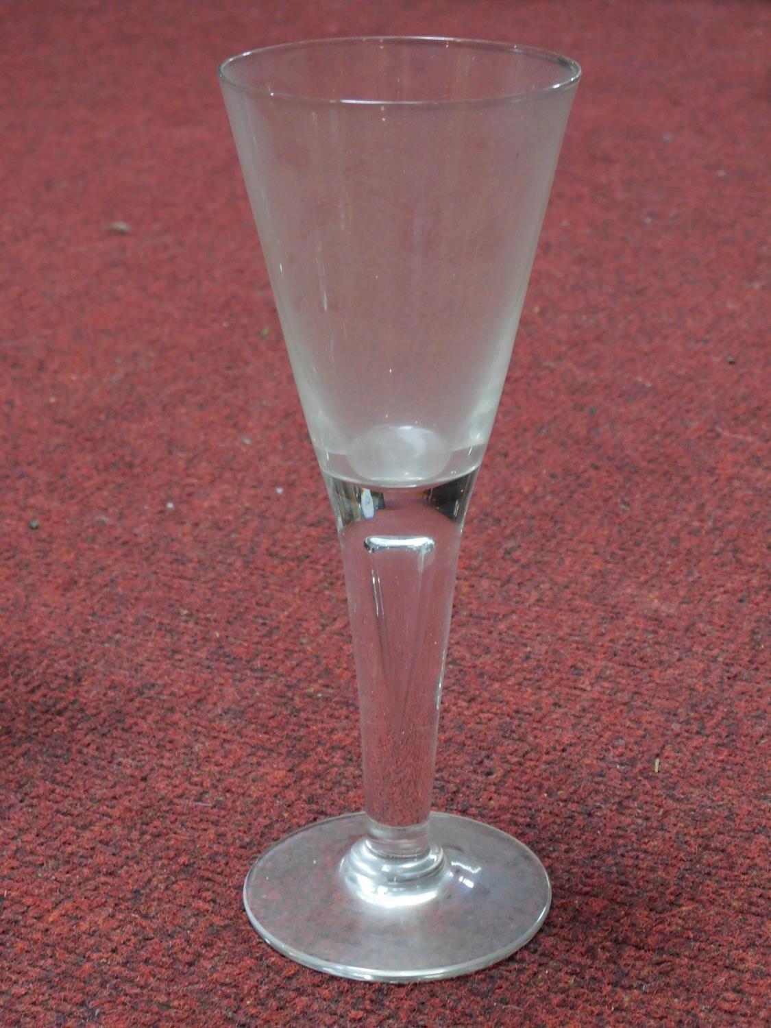 A collection of antique hand blown wine glasses with tear drawn bubble stems. H.22cm - Image 2 of 3