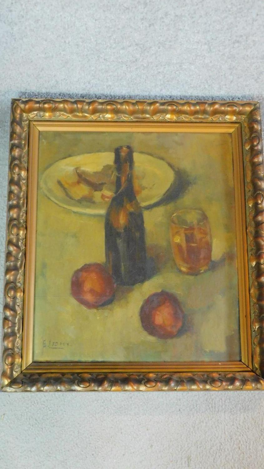 A framed still life oil on panel by Sylvie Ledoux. 45x51 - Image 2 of 5