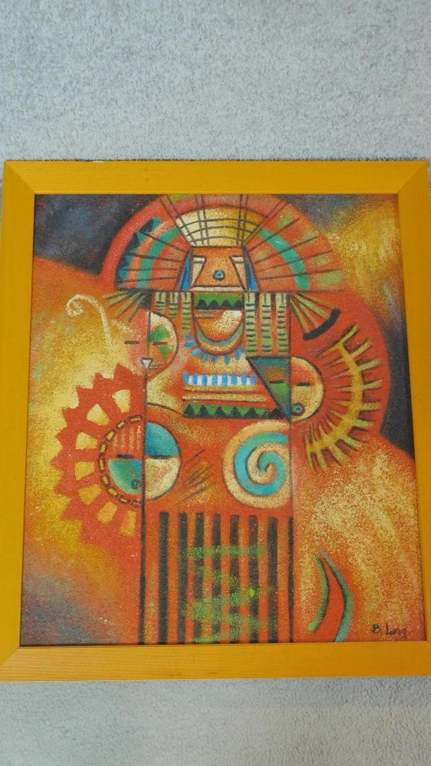 A framed oil on canvas of an abstract figure, by B. Long. 66.5x56.5 - Image 2 of 4