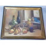 A gilt framed still life oil on canvas, by Carpiaut Rene. 69x59