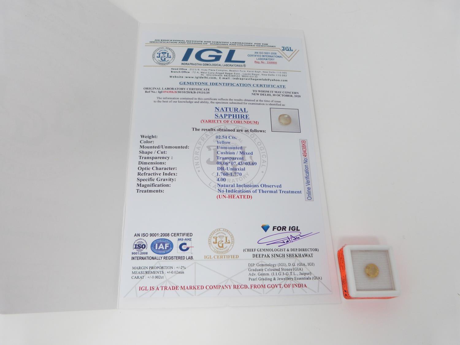 An IGL (Indraprastha Gemological Laboratories) certified cushion shaped mixed cut un-heated - Image 2 of 4