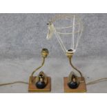 A pair of duck form table lamps retailed by Christopher Wray. H.50cm