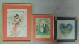 'Illustrated London News' and 'American Wedding March' prints together with a lithograph of a
