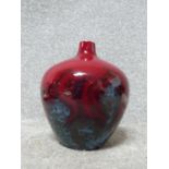 A vintage Royal Doulton flambé veined 1618 glaze vase. Makers stamp to base. h24.5cm.