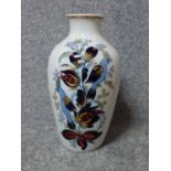 A vintage Russian handpainted and gilded bird and flower design porcelain vase by Polonne. Makers