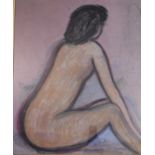 A gilt framed and glazed watercolour, nude study. 80x65cm
