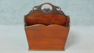 A Georgian mahogany double sided portable box with carved handle. H.43 W.44 D.30cm