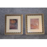 A pair of framed and glazed pastels, abstract studies, unsigned. H.43x38cm