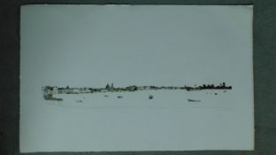 A signed limited edition etching by British Artist Patrick Procktor of Venetian Skyline from the