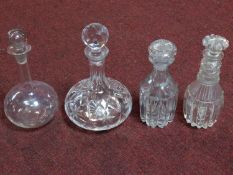 Two Georgian decanters along with two later examples. H.25 W.40 D.16cm