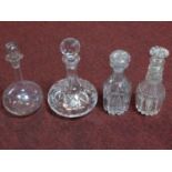 Two Georgian decanters along with two later examples. H.25 W.40 D.16cm