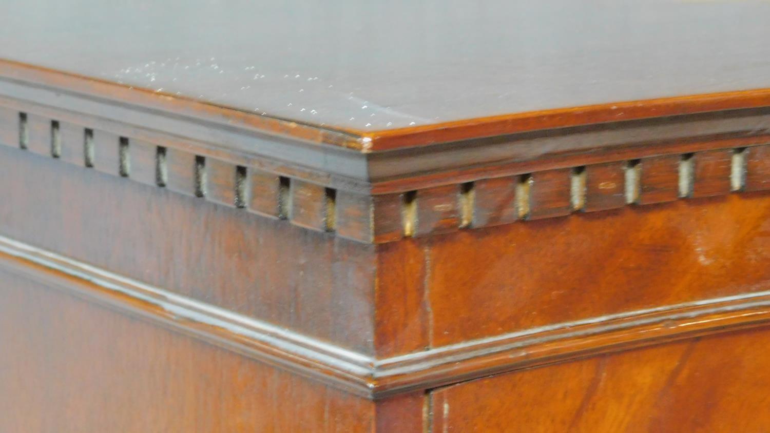 A Georgian style flame mahogany tallboy with panel doors enclosing shelves above drawer and panel - Image 5 of 5