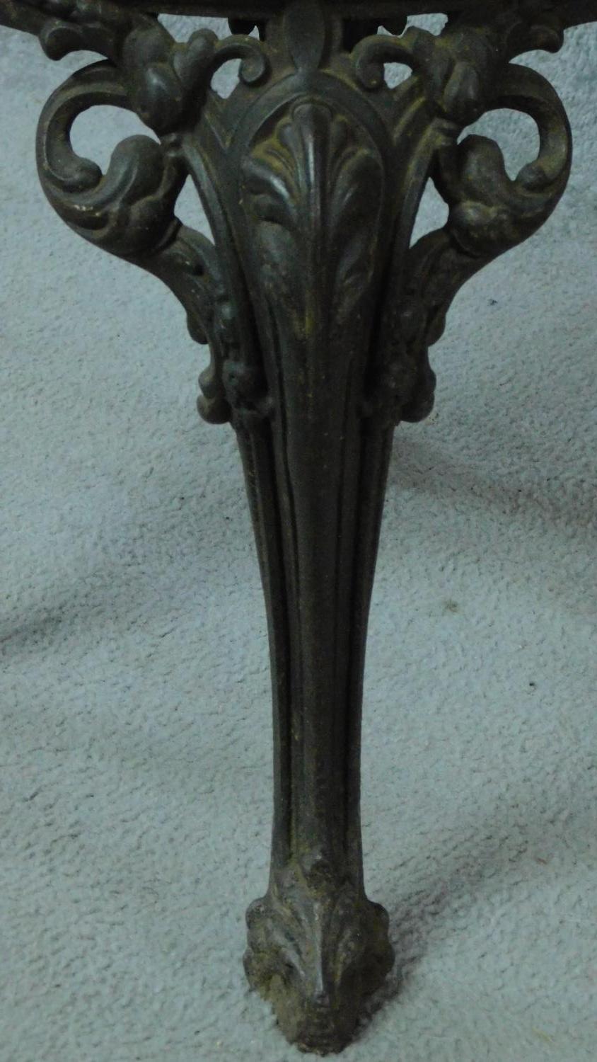 A 19th century Coalbrookdale style high back chair with cast floral design raised on cabriole - Image 5 of 6