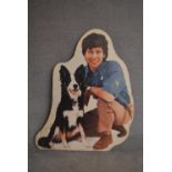 An original life size cut out photograph on board of Blue Peter's John Noakes and Shep. H.136x80cm