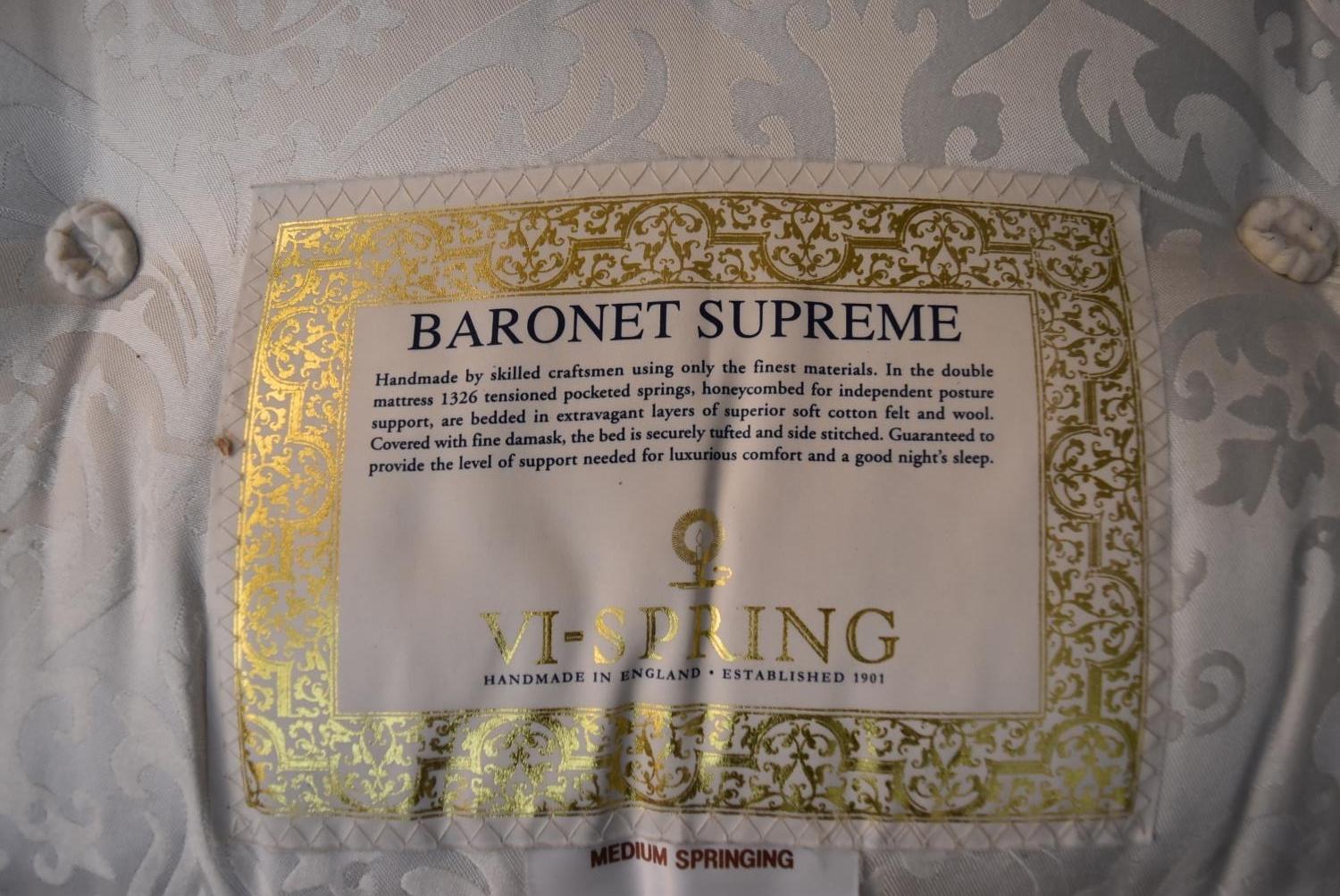 A VI-SPRING divan set. Baronet Supreme. (mattress 4ft 6 inches in very good clean condition) H. - Image 2 of 6