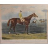 A late 19th century framed and glazed print, the champion racehorse, Thormanby. H.76x88cm