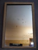 A mid 20th century rectangular mantel mirror in gilt and cream decorative frame. H.142x93cm