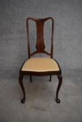 An Edwardian mahogany and satinwood inlaid bedroom chair. H.94x43cm