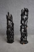 Two African hardwood carvings. H.68cm