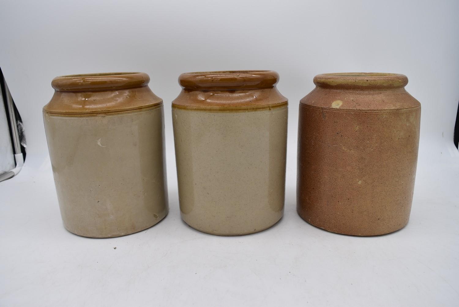 A collection of antique earthenware glazed bottles and jars, some with impressed makers marks. H. - Image 2 of 8