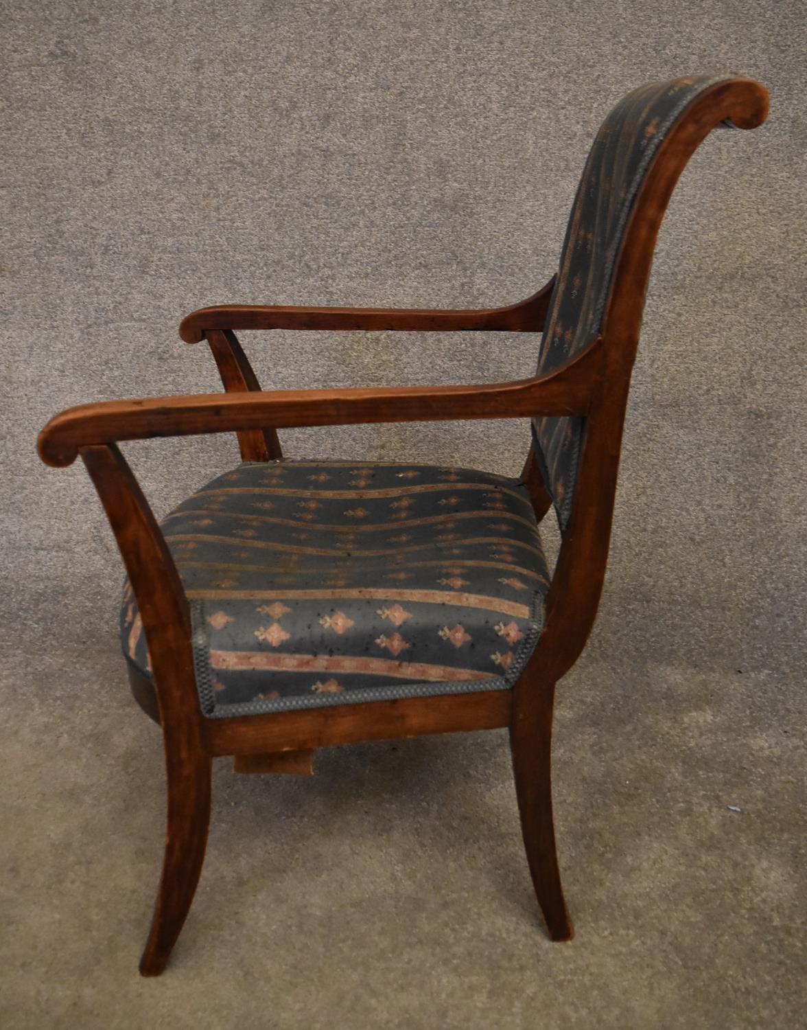 A Continental elm framed Empire style armchair. H.90x55cm - Image 3 of 3