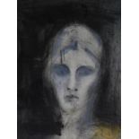 A framed and glazed print, portrait of a woman. 62x79cm