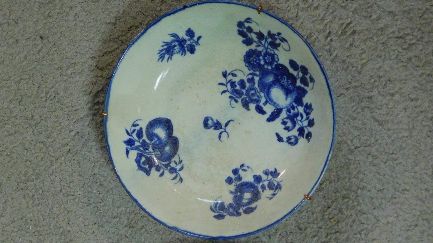 A collection of 18th century blue and white porcelain. Including a blue rimmed hard paste - Image 2 of 4