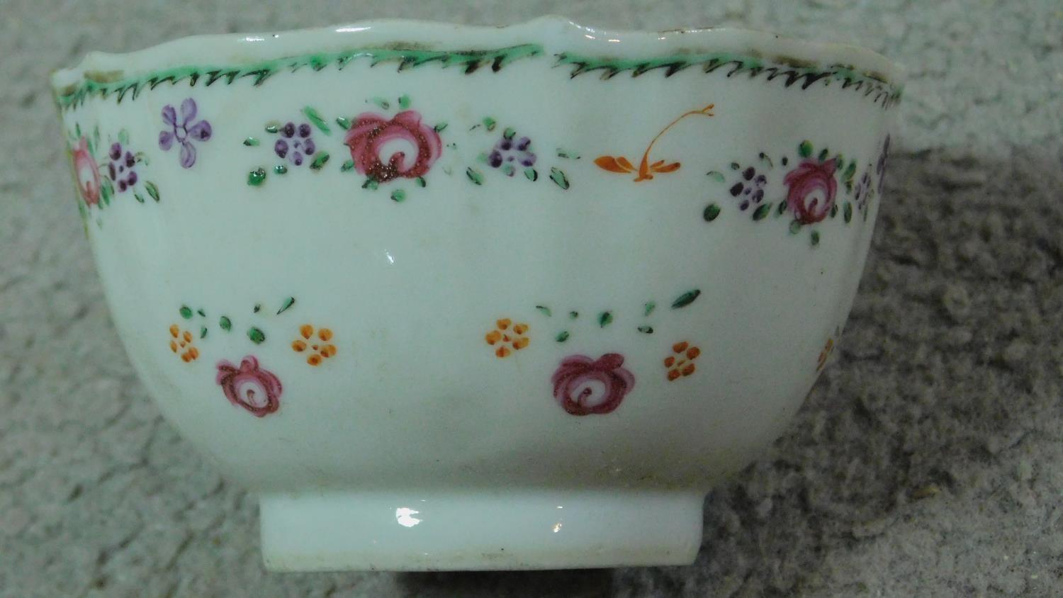 A collection of six antique hand painted porcelain tea bowls. Including four Chinese hand painted - Image 7 of 12