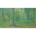 A framed oil on canvas of a forest, by Jean Charles Gallet. 57x69cm