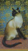 A framed and glazed signed print titled 'Phuan on a Chinese carpet', by Lesley Anne Ivory. 53x39cm