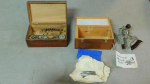 A Record Multi Plane No. 405 in original wooden box with a collection of multi plane cutters, manual