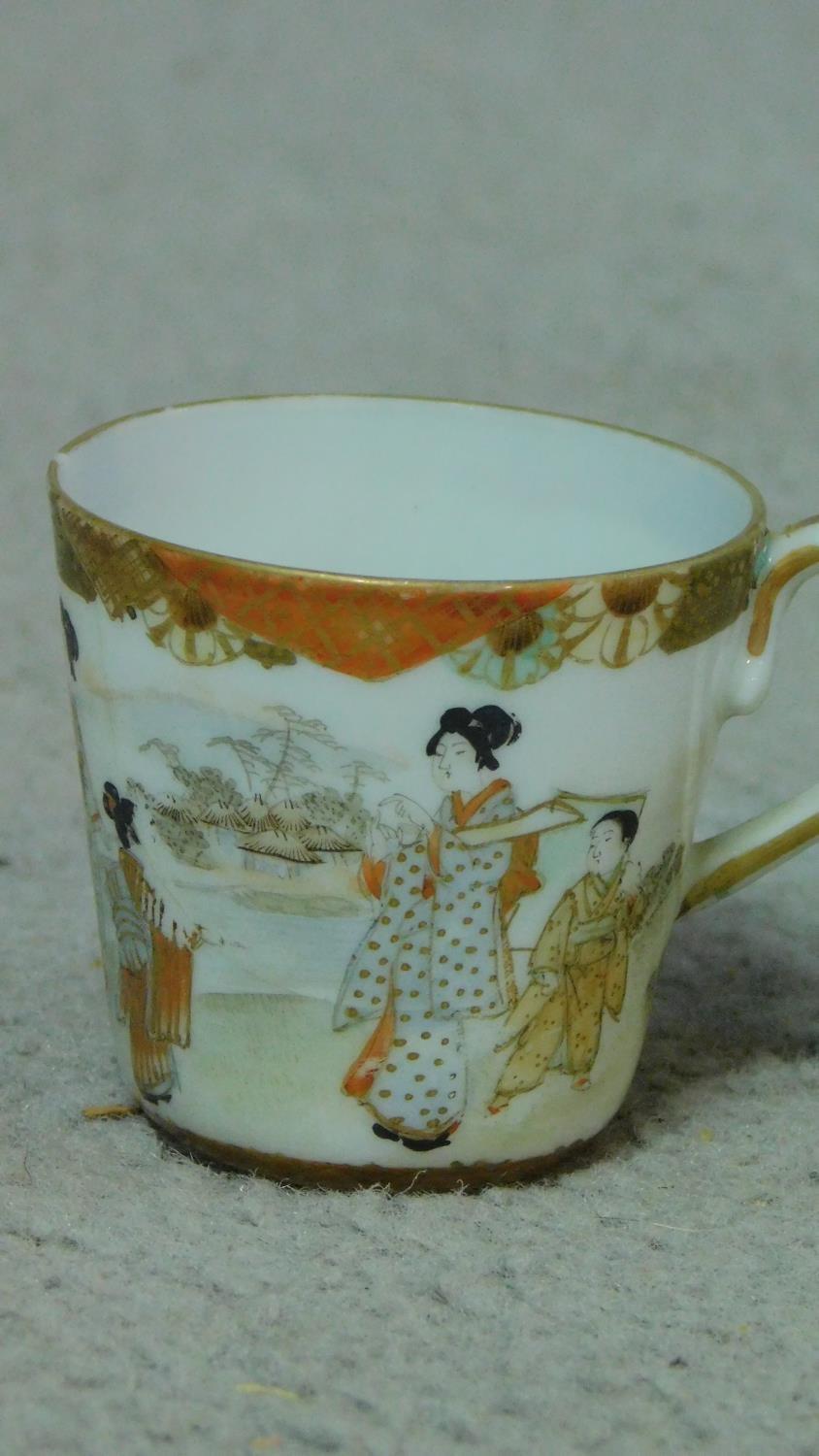 A collection of antique signed ceramics. Including a Japanese hand painted and gilded eggshell - Image 2 of 10