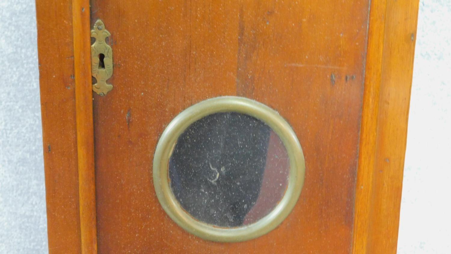 A pine cased 8 day longcase clock with brass dial, makers inscription Peter Rae of London. H.200 - Image 8 of 12