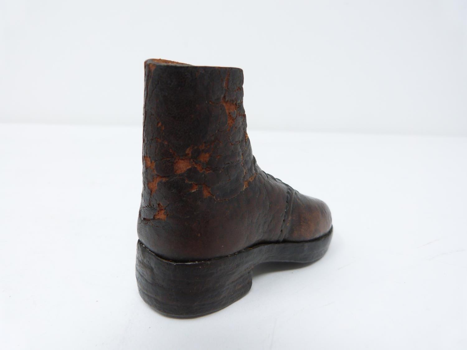 An antique apprentice made World War I replica boot made of leather and nails with stitched - Image 4 of 7