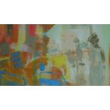 Basil Nubel (British, 1923-1981) Framed oil on board, abstract composition, signed. 33x39cm