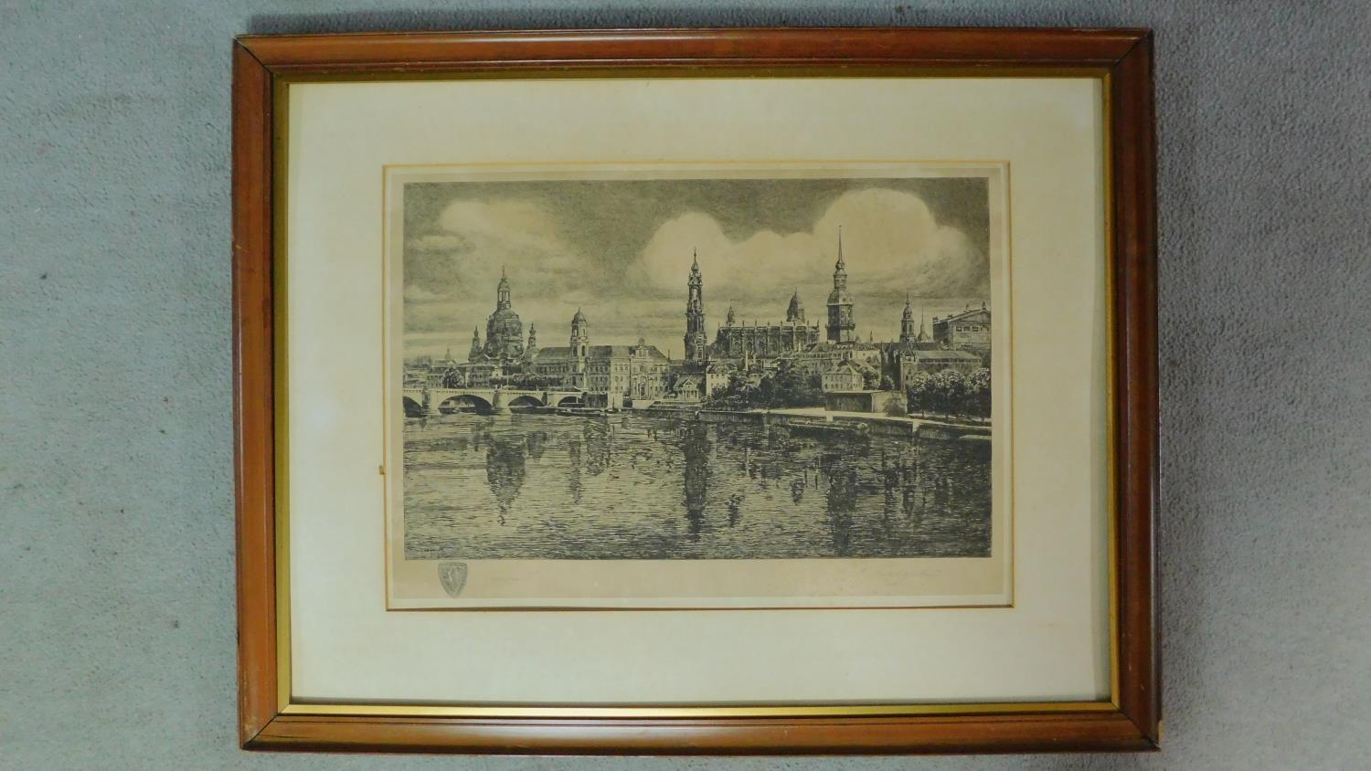 A framed antique engraving by Polish engraver Siegfried Laboschin (1868-1929), signed and titled. - Image 2 of 5