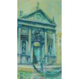 Basil Nubel (British, 1923-1981) Framed oil on canvas, Venetian scene, gallery label verso,