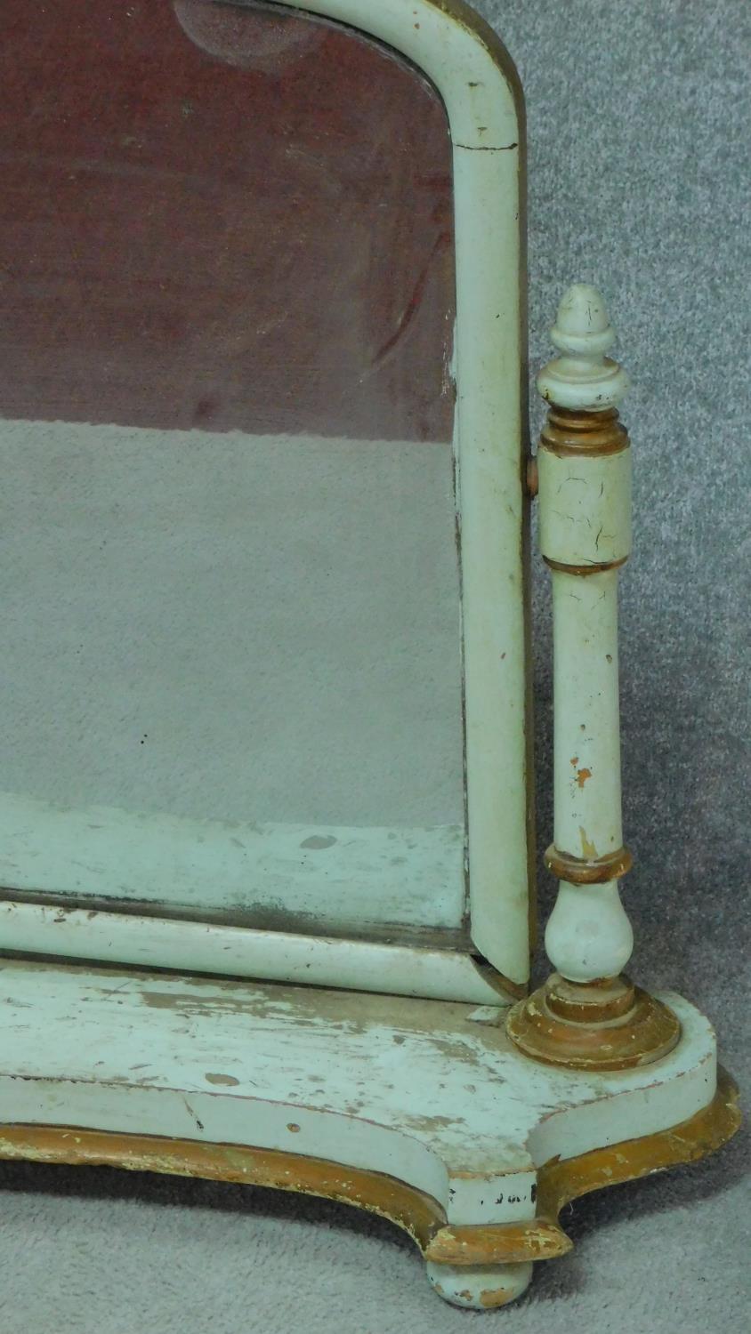 A Victorian mahogany later painted toilet mirror on platform base. H.76cm - Image 2 of 3