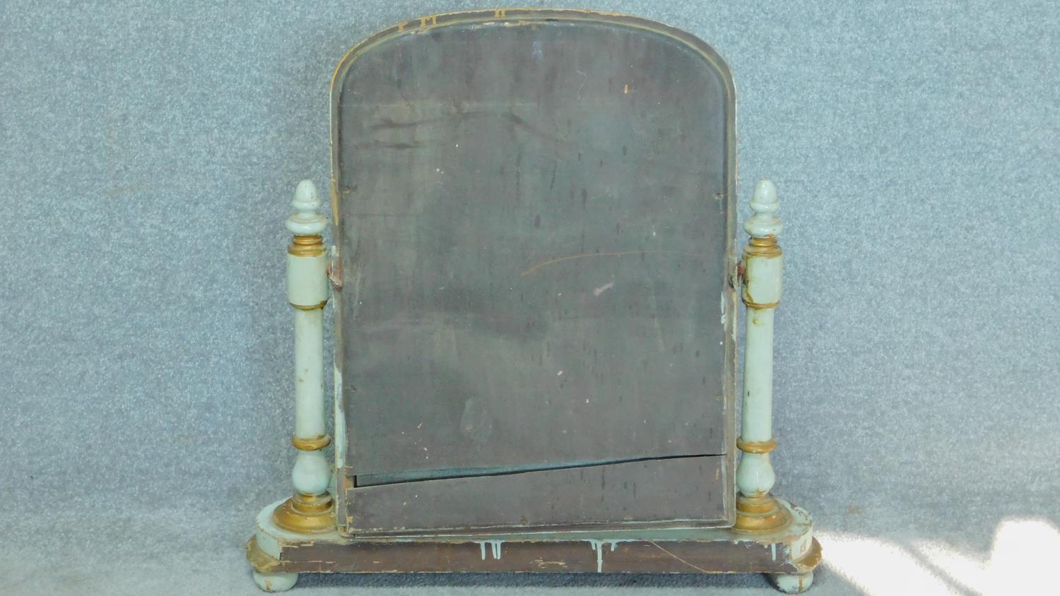 A Victorian mahogany later painted toilet mirror on platform base. H.76cm - Image 3 of 3