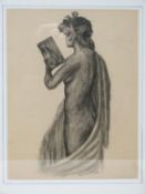 A carved gilt framed and glazed pen drawing by Swiss artist Ernest Biéler (1863 - 1948) depicting