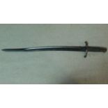 A British Pattern 1855 Volunteer Lancaster sword bayonet without scabbard W.71cm