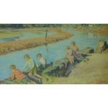 A framed and glazed signed print from British artist Stanhope Alexander Forbes. 72x82cm